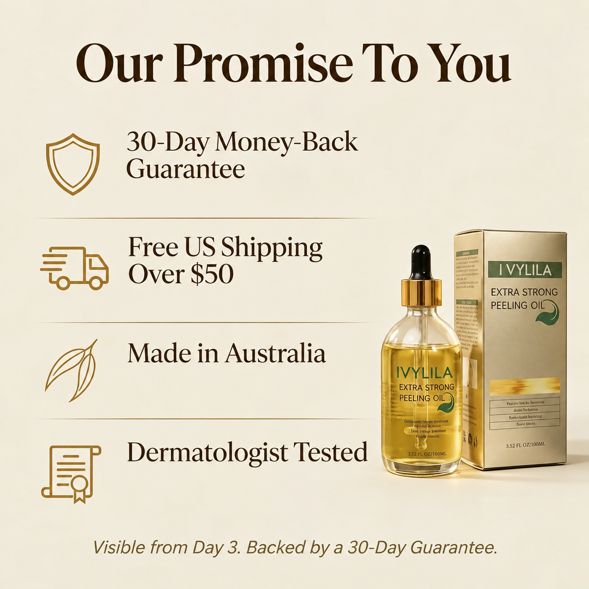 IVYLILA Yellow Peeling Oil: Gentle Body Hyperpigmentation Treatment | Fade Dark Spots