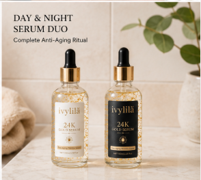 IVYLILA 24K Gold Night Serum, Repairing Anti‑Wrinkle Facial Essence 100ml