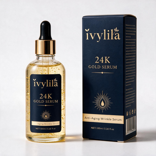 IVYLILA 24K Gold Night Serum, Repairing Anti‑Wrinkle Facial Essence 100ml