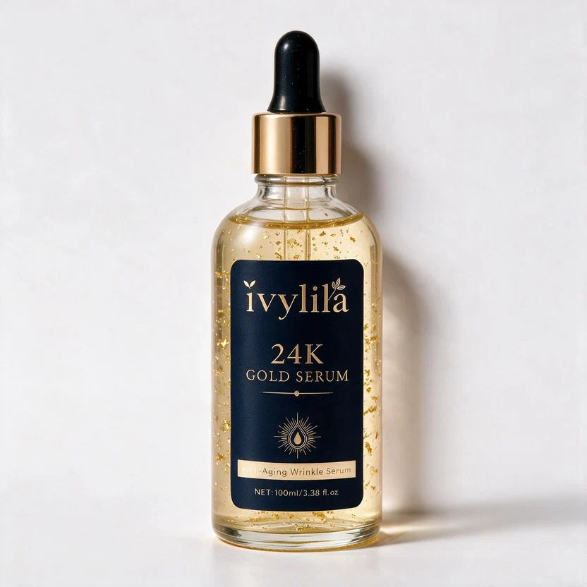 IVYLILA 24K Gold Night Serum, Repairing Anti‑Wrinkle Facial Essence 100ml