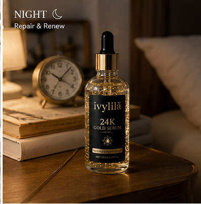 IVYLILA  24K Gold Day Serum, Moisturizing Anti‑Wrinkle Facial Essence 100ml