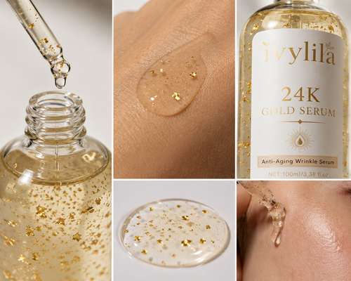 IVYLILA 24K Gold Night Serum, Repairing Anti‑Wrinkle Facial Essence 100ml