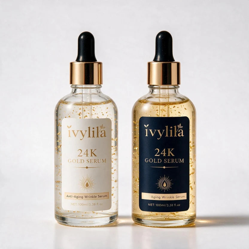 IVYLILA 24K Gold Night Serum, Repairing Anti‑Wrinkle Facial Essence 100ml